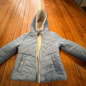 Michael Michael Kors Hooded Sherpa Lined Full Zip Puffer Jacket Size Girl's 10/1